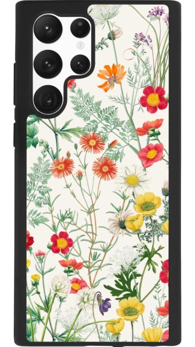 Coque Samsung Galaxy S22 Ultra - Silicone rigide noir Flora Botanical Wildlife