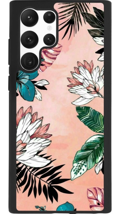 Coque Samsung Galaxy S22 Ultra - Silicone rigide noir Flowers Artprint