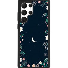 Coque Samsung Galaxy S22 Ultra - Silicone rigide noir Flowers space