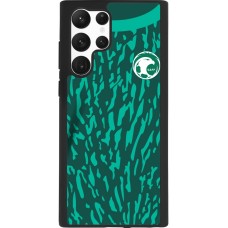 Coque Samsung Galaxy S22 Ultra - Silicone rigide noir Maillot de football Arabie saoudite 2022 personnalisable