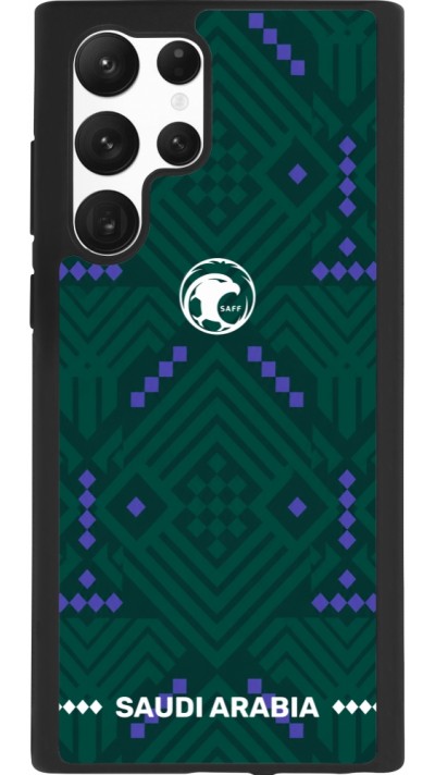 Coque Samsung Galaxy S22 Ultra - Silicone rigide noir Maillot de football Arabie saoudite 2026 personnalisable