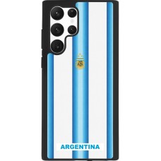 Coque Samsung Galaxy S22 Ultra - Silicone rigide noir Maillot de football Argentine 2026 personnalisable