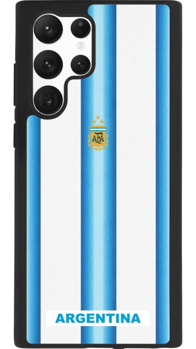 Coque Samsung Galaxy S22 Ultra - Silicone rigide noir Maillot de football Argentine 2026 personnalisable