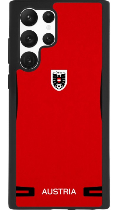 Coque Samsung Galaxy S22 Ultra - Silicone rigide noir Maillot de football Autriche 2026 personnalisable