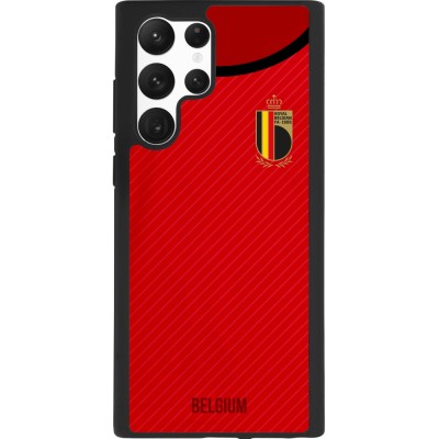 Samsung Galaxy S22 Ultra Case Hülle - Silikon schwarz Belgien 2022 personalisierbares Fußballtrikot