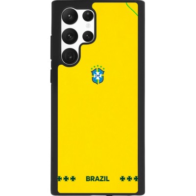 Samsung Galaxy S22 Ultra Case Hülle - Silikon schwarz Brasilien 2026 personalisierbares Fussballtrikot