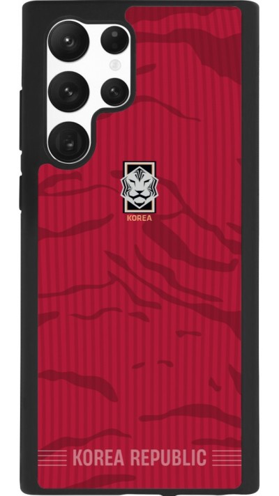 Coque Samsung Galaxy S22 Ultra - Silicone rigide noir Maillot de football Corée du Sud 2026 personnalisable