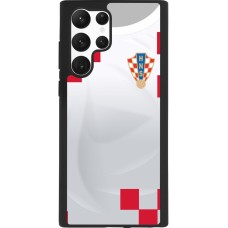 Samsung Galaxy S22 Ultra Case Hülle - Silikon schwarz Kroatien 2022 personalisierbares Fussballtrikot