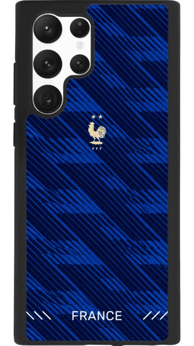 Coque Samsung Galaxy S22 Ultra - Silicone rigide noir Maillot de football France 2026 personnalisable