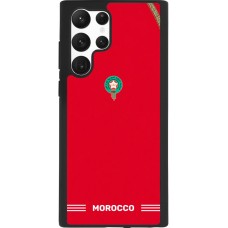 Coque Samsung Galaxy S22 Ultra - Silicone rigide noir Maillot de football Maroc 2026 personnalisable