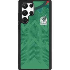 Coque Samsung Galaxy S22 Ultra - Silicone rigide noir Maillot de football Mexique 2022 personnalisable
