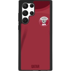 Samsung Galaxy S22 Ultra Case Hülle - Silikon schwarz Katar 2022 personalisierbares Fussballtrikot