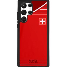 Coque Samsung Galaxy S22 Ultra - Silicone rigide noir Football shirt Switzerland 2022