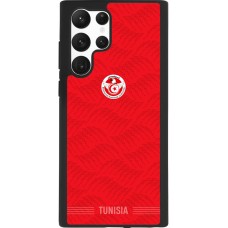 Coque Samsung Galaxy S22 Ultra - Silicone rigide noir Maillot de football Tunisie 2026 personnalisable