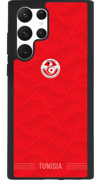 Coque Samsung Galaxy S22 Ultra - Silicone rigide noir Maillot de football Tunisie 2026 personnalisable