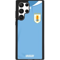 Coque Samsung Galaxy S22 Ultra - Silicone rigide noir Maillot de football Uruguay 2022 personnalisable