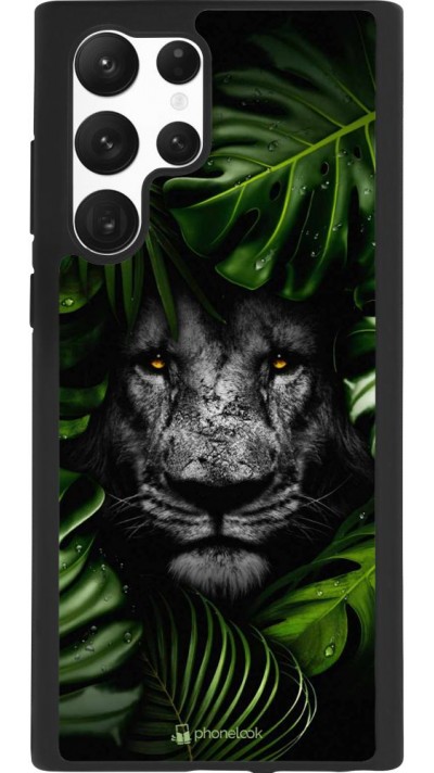 Coque Samsung Galaxy S22 Ultra - Silicone rigide noir Forest Lion