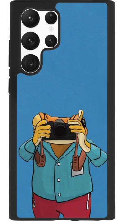 Coque Samsung Galaxy S22 Ultra - Silicone rigide noir Frog with camera DTMF