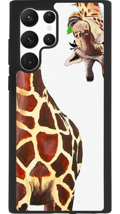 Coque Samsung Galaxy S22 Ultra - Silicone rigide noir Giraffe Fit