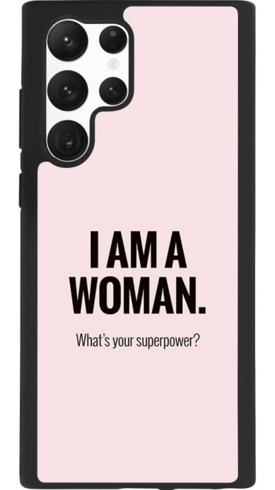 Coque Samsung Galaxy S22 Ultra - Silicone rigide noir I am a woman