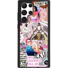 Coque Samsung Galaxy S22 Ultra - Silicone rigide noir Girl Power Collage