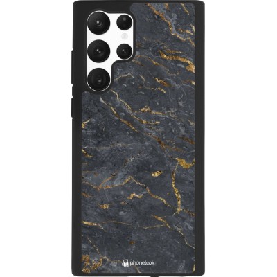 Hülle Samsung Galaxy S22 Ultra - Silikon schwarz Grey Gold Marble