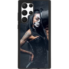 Coque Samsung Galaxy S22 Ultra - Silicone rigide noir Halloween 22 Tattooed Girl