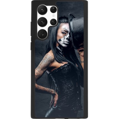 Samsung Galaxy S22 Ultra Case Hülle - Silikon schwarz Halloween 22 Tattooed Girl