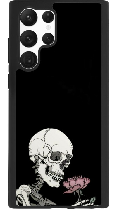 Coque Samsung Galaxy S22 Ultra - Silicone rigide noir Halloween 2023 rose and skeleton