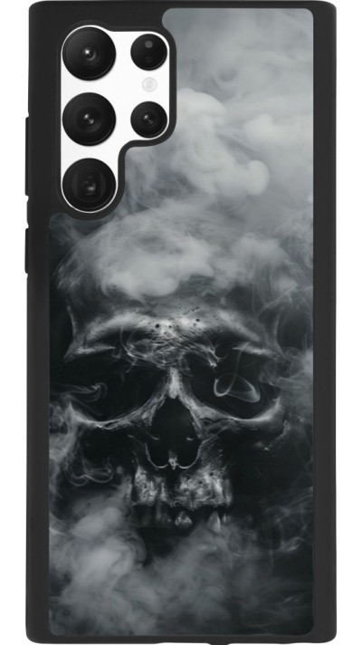 Coque Samsung Galaxy S22 Ultra - Silicone rigide noir Halloween 2024 smoky skull