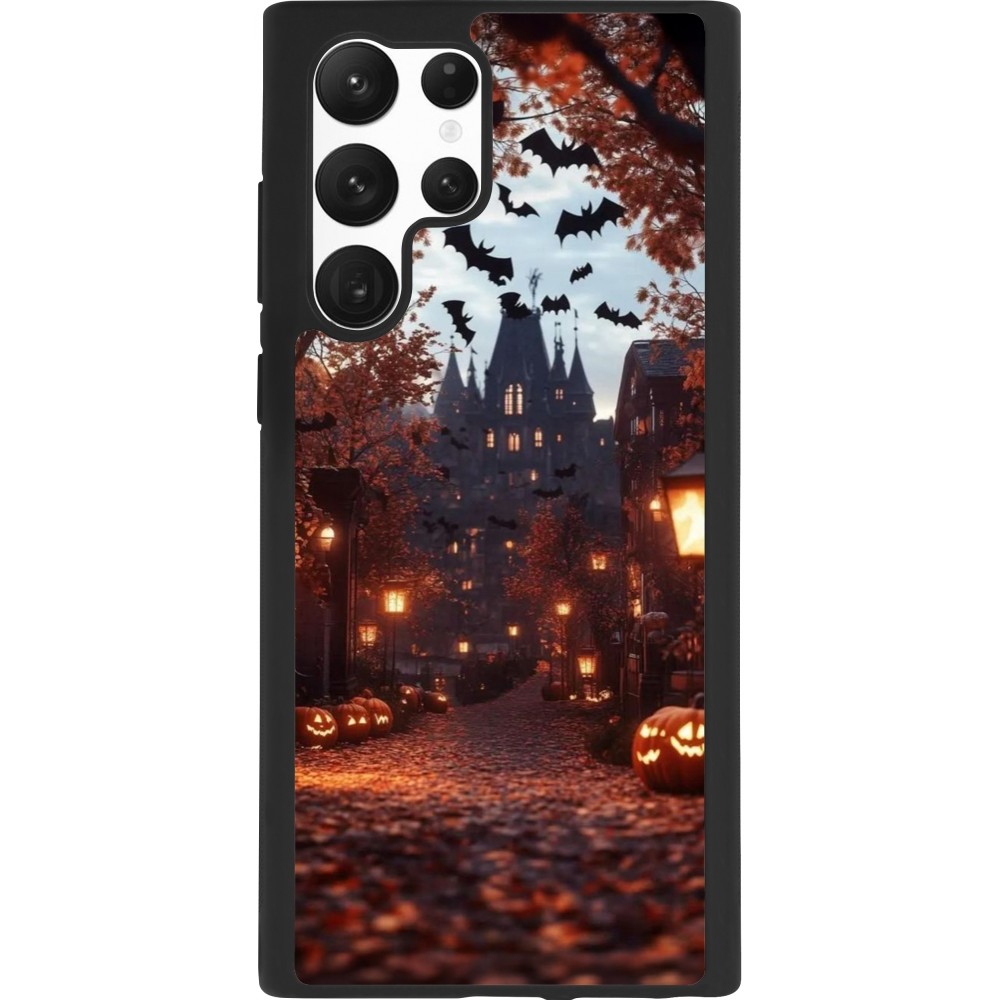 Samsung Galaxy S22 Ultra Case Hülle - Silikon schwarz Halloween 2025 Haunted house