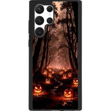 Coque Samsung Galaxy S22 Ultra - Silicone rigide noir Halloween 2025 Road of Terrifying Pumpkins