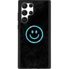 Coque Samsung Galaxy S22 Ultra - Silicone rigide noir Happy smiley irisé
