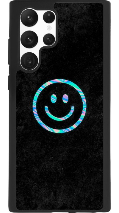 Coque Samsung Galaxy S22 Ultra - Silicone rigide noir Happy smiley irisé