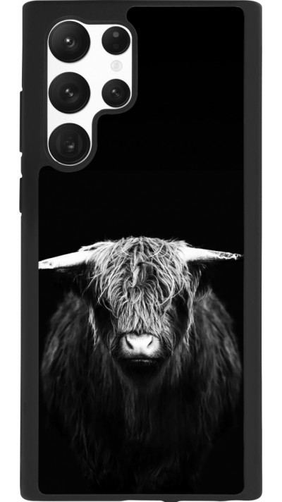 Coque Samsung Galaxy S22 Ultra - Silicone rigide noir Highland calf black