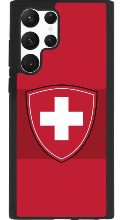 Coque Samsung Galaxy S22 Ultra - Silicone rigide noir Hockey World Championship Ecusson Suisse
