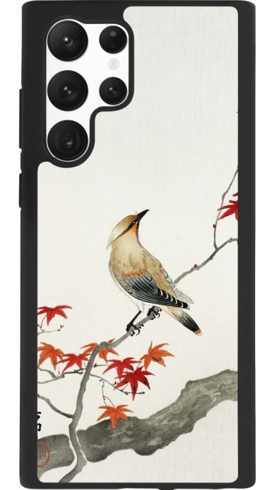 Coque Samsung Galaxy S22 Ultra - Silicone rigide noir Japanese Bird