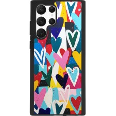 Coque Samsung Galaxy S22 Ultra - Silicone rigide noir Joyful Hearts