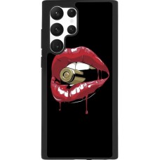 Coque Samsung Galaxy S22 Ultra - Silicone rigide noir Lips bullet
