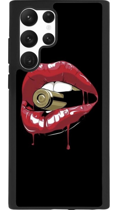 Coque Samsung Galaxy S22 Ultra - Silicone rigide noir Lips bullet