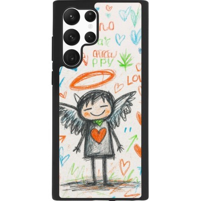 Samsung Galaxy S22 Ultra Case Hülle - Silikon schwarz Little Angel Sketch Love