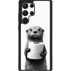 Coque Samsung Galaxy S22 Ultra - Silicone rigide noir Loutre papier de toilette