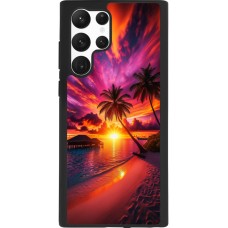Samsung Galaxy S22 Ultra Case Hülle - Silikon schwarz Malediven Abenddämmerung Glückseligkeit