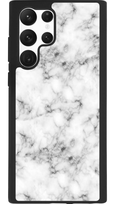 Coque Samsung Galaxy S22 Ultra - Silicone rigide noir Marble 01