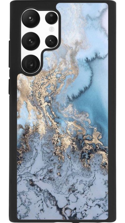 Coque Samsung Galaxy S22 Ultra - Silicone rigide noir Marble 04