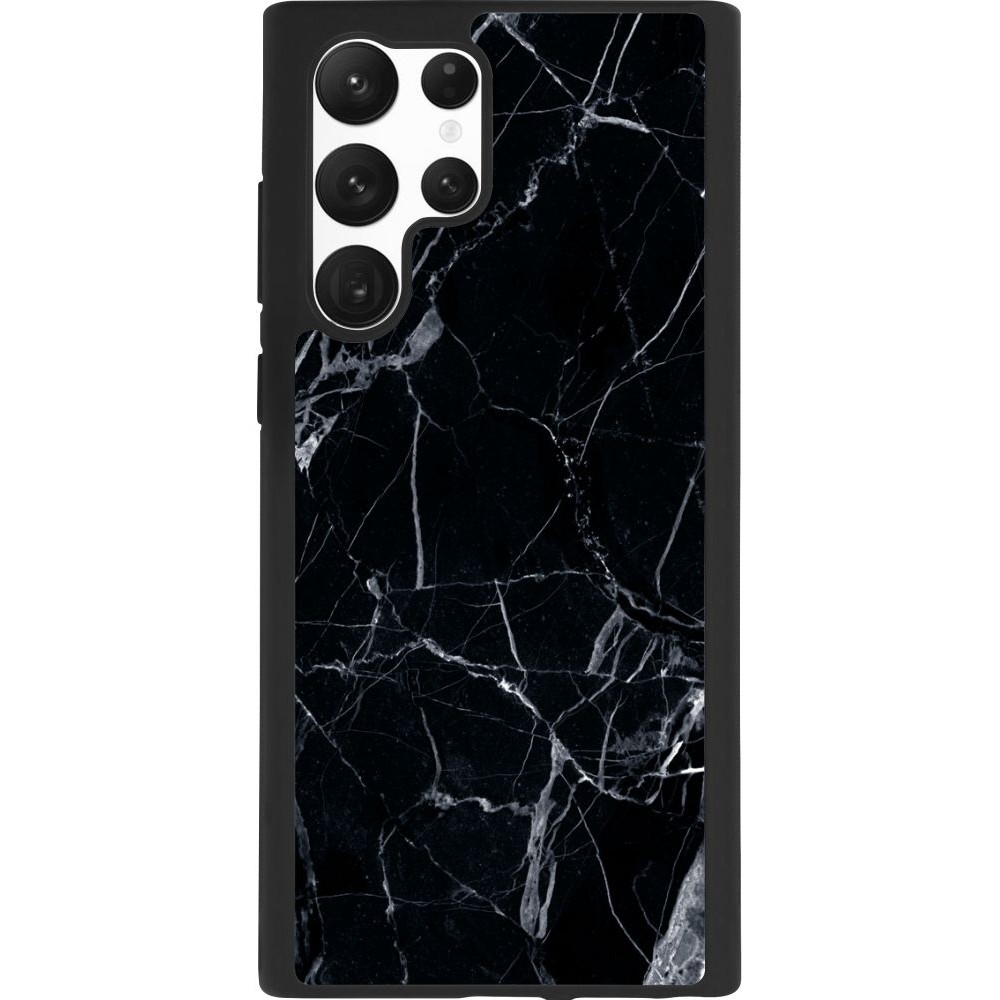 Coque Samsung Galaxy S22 Ultra - Silicone rigide noir Marble Black 01