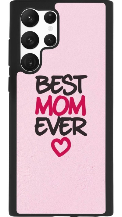 Samsung Galaxy S22 Ultra Case Hülle - Silikon schwarz Mom 2023 best Mom ever pink