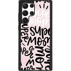 Coque Samsung Galaxy S22 Ultra - Silicone rigide noir Mom 2024 Super mom
