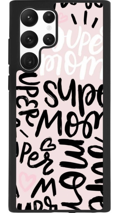 Samsung Galaxy S22 Ultra Case Hülle - Silikon schwarz Mom 2024 Super mom