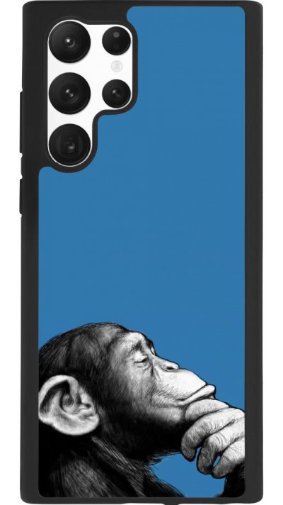 Coque Samsung Galaxy S22 Ultra - Silicone rigide noir Monkey Pop Art